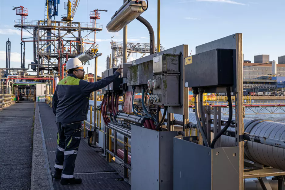 Technieker van Veolia op klantensite