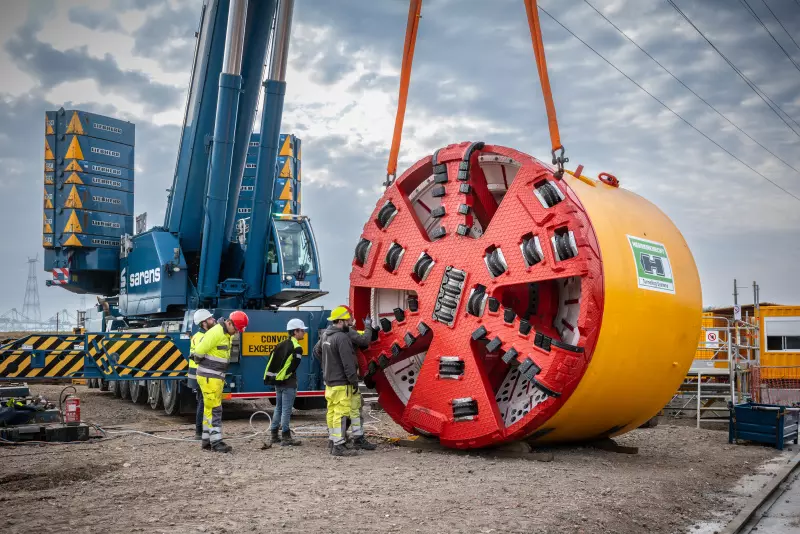 Boor waarmee Ecluse 2-tunnel uitgegraven wordt